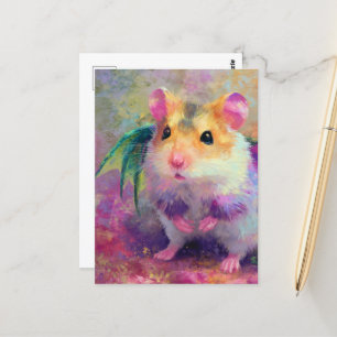 Cartão Postal Um dragão de hamster fofo