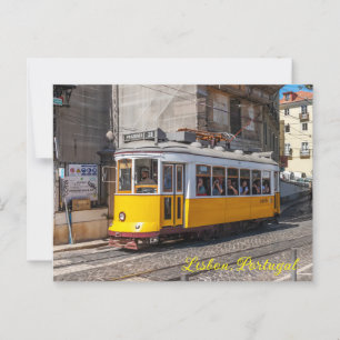 Cartão Postal Um elétrico icônico, amarelo, Lisboa, Portugal