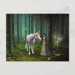 Cartão Postal Um Encontro Mágico - Arte de Fantasia Unicórnio