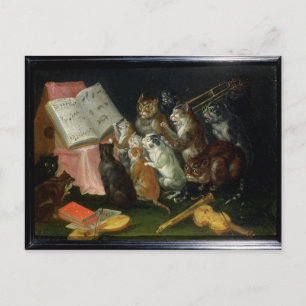 Cartão Postal Um Encontro Musical de Gatos
