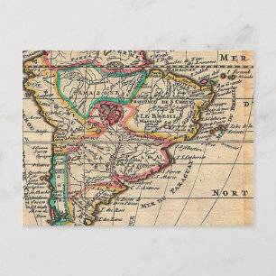 Cartão Postal Um extraordinário mapa antigo da América do Sul