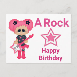 Cartão Postal Um Feliz Aniversário de Estrela do Rock