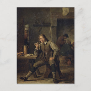 Cartão Postal Um fumante inclinado numa Mesa, 1643