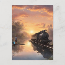 Cartão Postal Um Garoto Pescaria