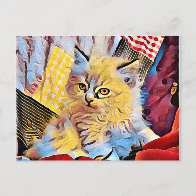 Cartão Postal Um gatinho Ragdoll (Frente)