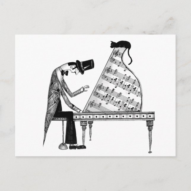 Cartão Postal Um gato chamado Sonata (Frente)