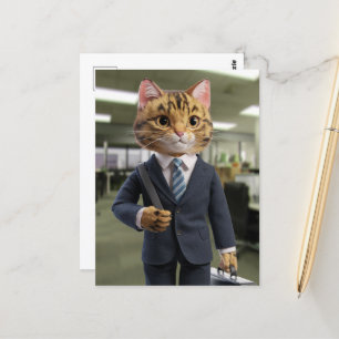 Cartão Postal Um gato de negócios bonito