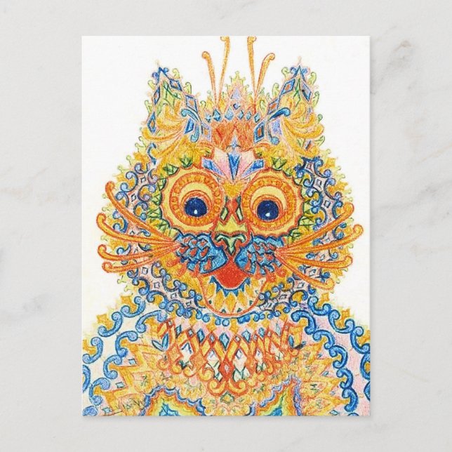 Cartão Postal Um Gato De Olhos Amplos, Louis Wain (Frente)