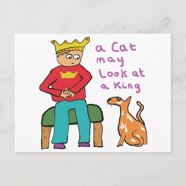 Cartão Postal Um Gato Pode Olhar Para Um Rei (Frente)