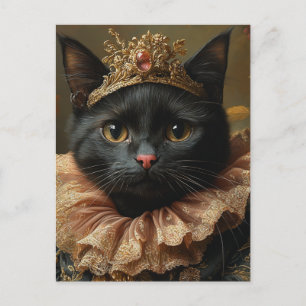 Cartão Postal Um Gato Preto Real