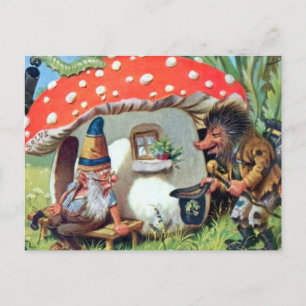 Cartão Postal Um Gnomo vivendo em uma cabana