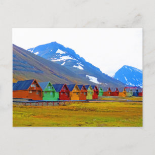 Cartão Postal Um grupo de casas em Longyearbyen, Svalbard