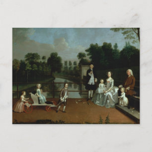 Cartão Postal Um Grupo Familiar num Terraço num Jardim, 1749