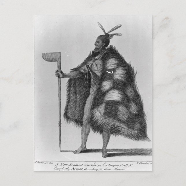 Cartão Postal Um guerreiro neozelandês (Frente)