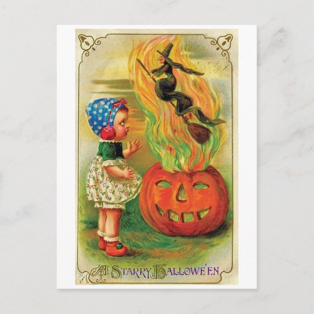Cartão Postal Um Halloween Estrelado (Frente)