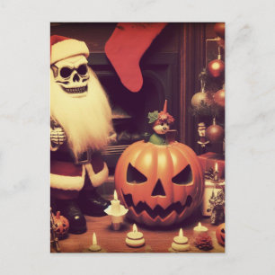 Cartão Postal Um Horror de Halloween de Natal