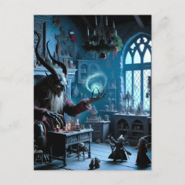 Cartão Postal Um Horror de Natal Krampus AI Gerou Arte