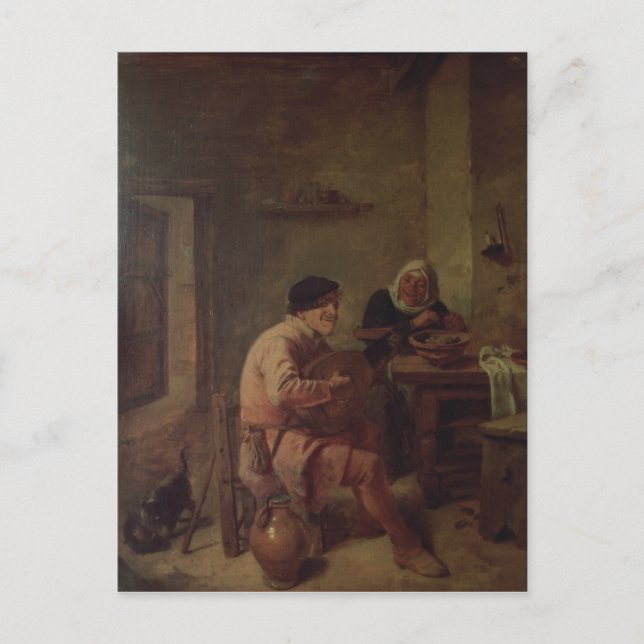 Cartão Postal Um interior com figuras (Frente)