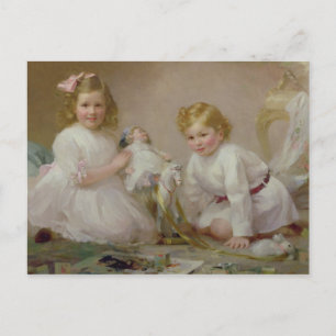 Cartão Postal Um Irmão e Irmã Brincando, 1915