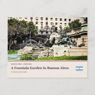 Cartão Postal Um Jardim com Chafariz em Buenos Aires