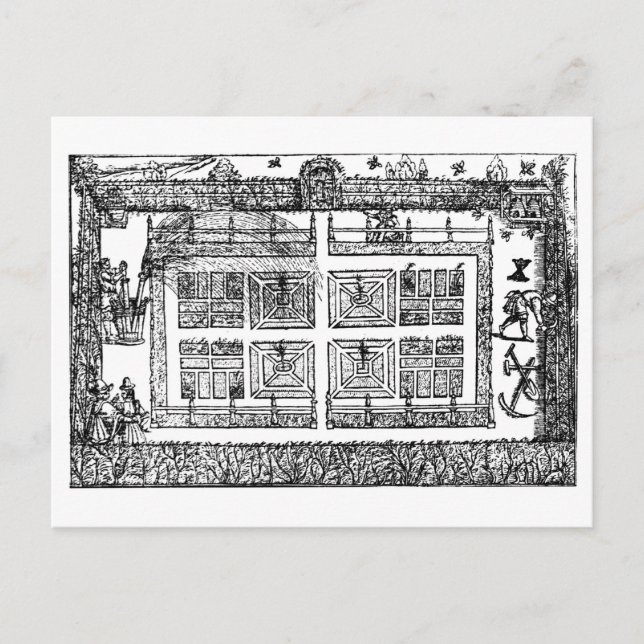 Cartão Postal Um Jardim, do Labirinto do Jardineiro, 1577 ( (Frente)