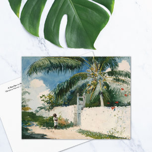 Cartão Postal Um Jardim em Nassau de Winslow Homer