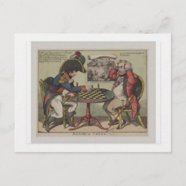 Cartão Postal Um Jogo de Xadrez (Frente)