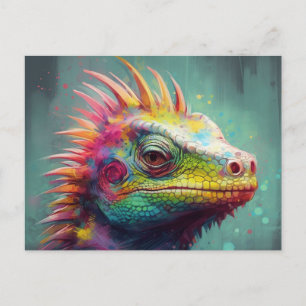Cartão Postal Um Lagarto Muito Colorido