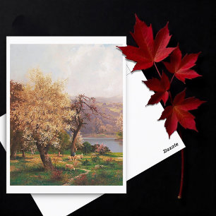 Cartão Postal Um lago de paisagem em Primavera por Adolf Kaufman