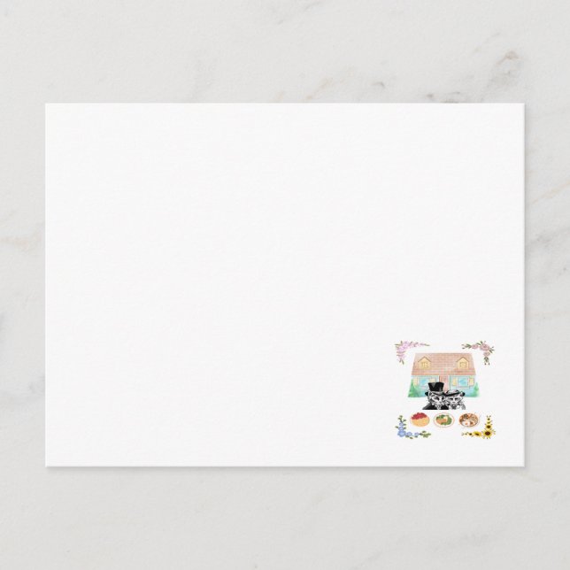 Cartão Postal Um Lar, Dois Gatos, Três Refeições, Quatro Estaçõe (Frente)