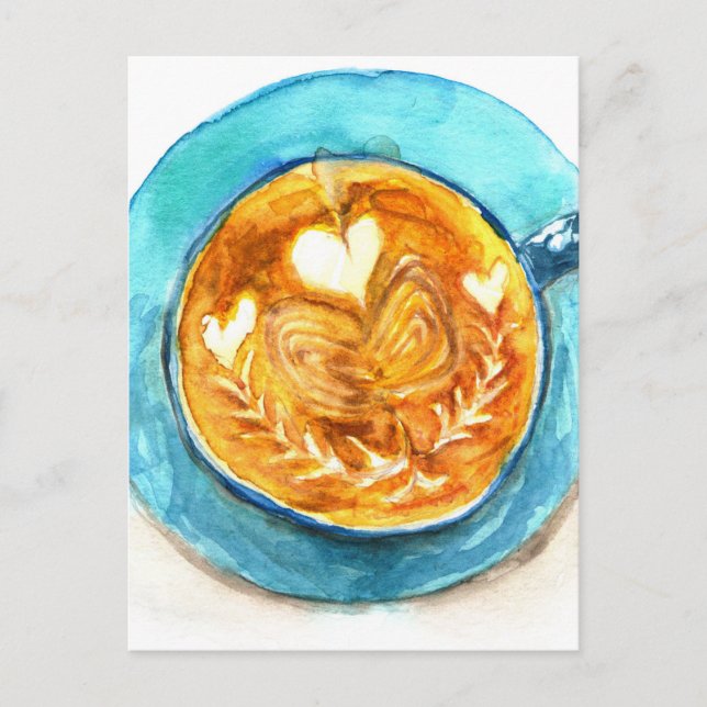 Cartão Postal Um Latte com Amor (Frente)