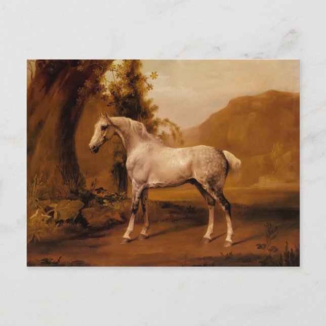 Cartão Postal Um leão de Cinza em uma paisagem por George Stubbs (Frente)