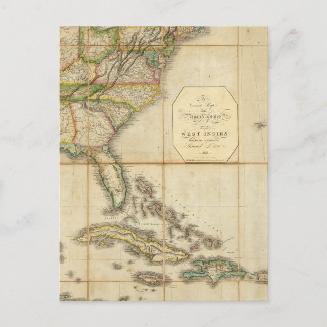 Cartão Postal Um mapa correto dos Estados Unidos (Frente)