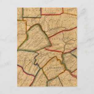 Cartão Postal Um Mapa Do Estado Da Pensilvânia
