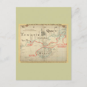 Cartão Postal Um Mapa Pirata Autêntico 1690 (com embelezamentos