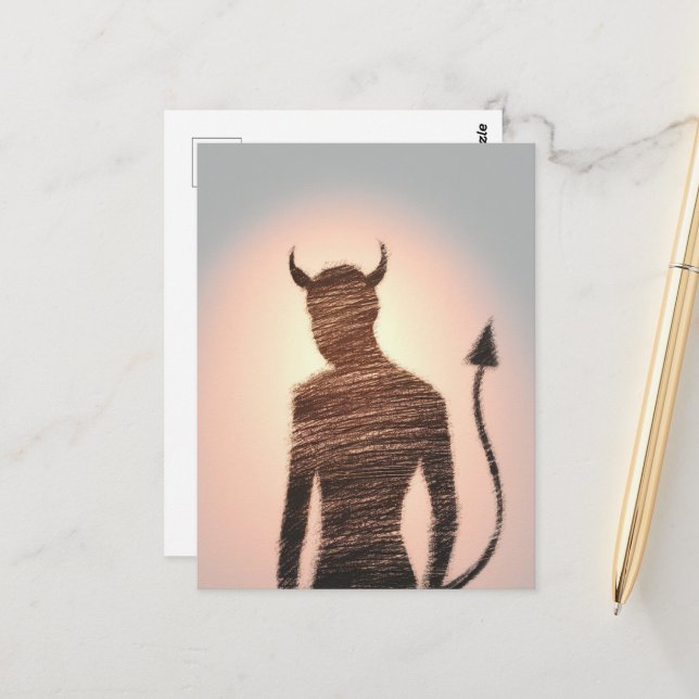 Cartão Postal Um minimalista em fundo roxo rosa (Frente/Verso In Situ)