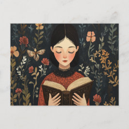 Cartão Postal Um momento silencioso com um livro