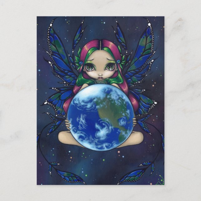 Cartão postal "Um mundo em boas mãos" (Frente)