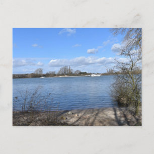 Cartão Postal Um navio no rio Rhein, por Oppenheim, Alemanha