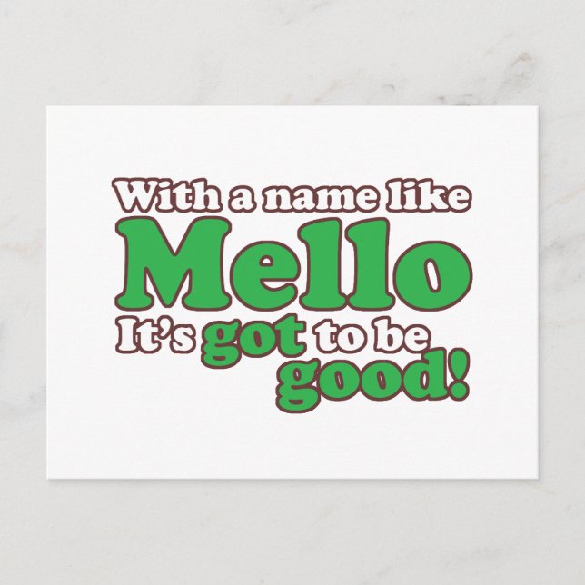 Cartão Postal Um Nome Como Mello (Frente)