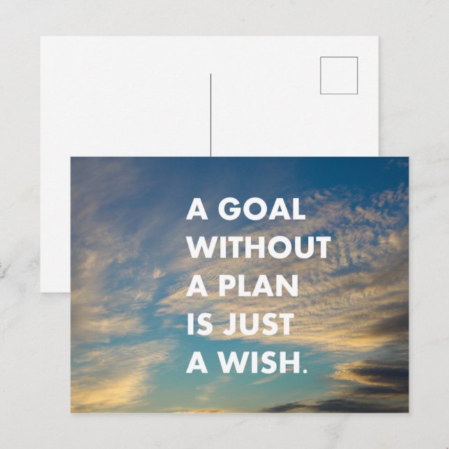 Cartão Postal Um objetivo sem plano é só uma vontade (Frente/Verso)