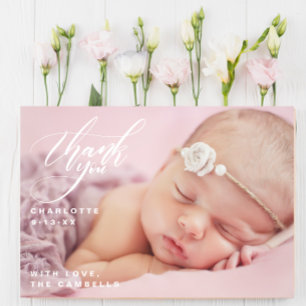 Cartão Postal Um Obrigado Chuveiro de Bebê Foto Personalizada Co