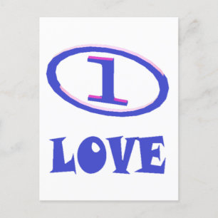 Cartão Postal Um padrão de arte de amor tom azul roxo