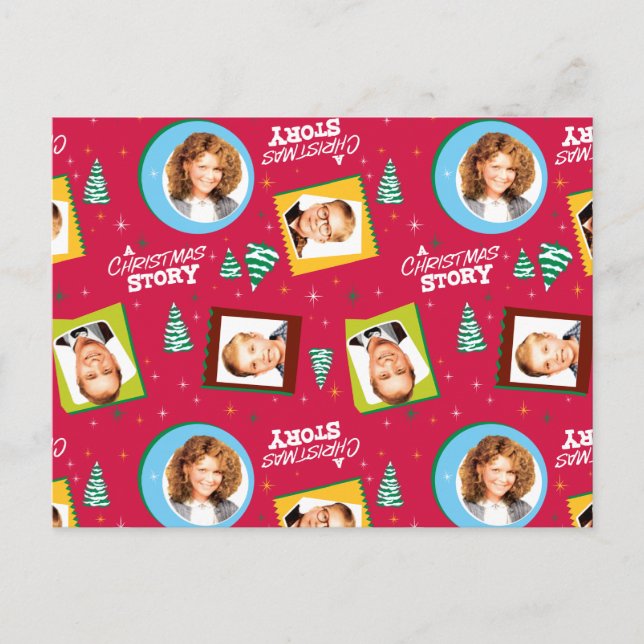 Cartão Postal Um Padrão de Fotos de Família de Natal | Uma Histó (Frente)