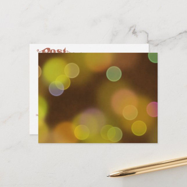 Cartão Postal Um Padrão de Natal Ouro em Fawn Brown (Frente/Verso In Situ)