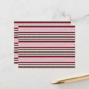 Cartão Postal um padrão listrado vermelho e branco