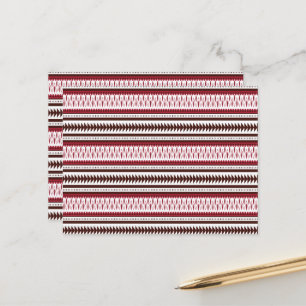 Cartão Postal um padrão listrado vermelho e branco