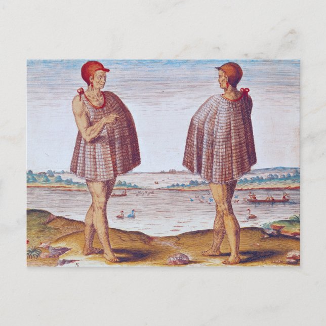 Cartão Postal Um padre de Secoton na Virgínia (Frente)