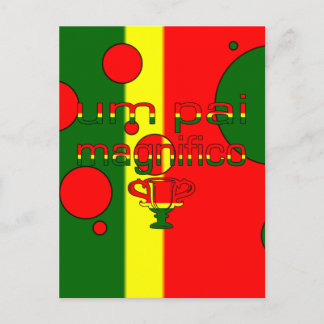 Cartão Postal Um Pai Magnifico Portugal Flag Colors Pop Art