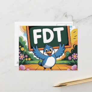 Cartão Postal Um pássaro com sinal de FDT